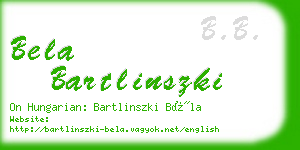 bela bartlinszki business card